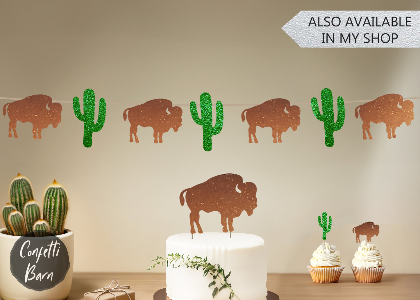 Buffalo Cactus Party Banner