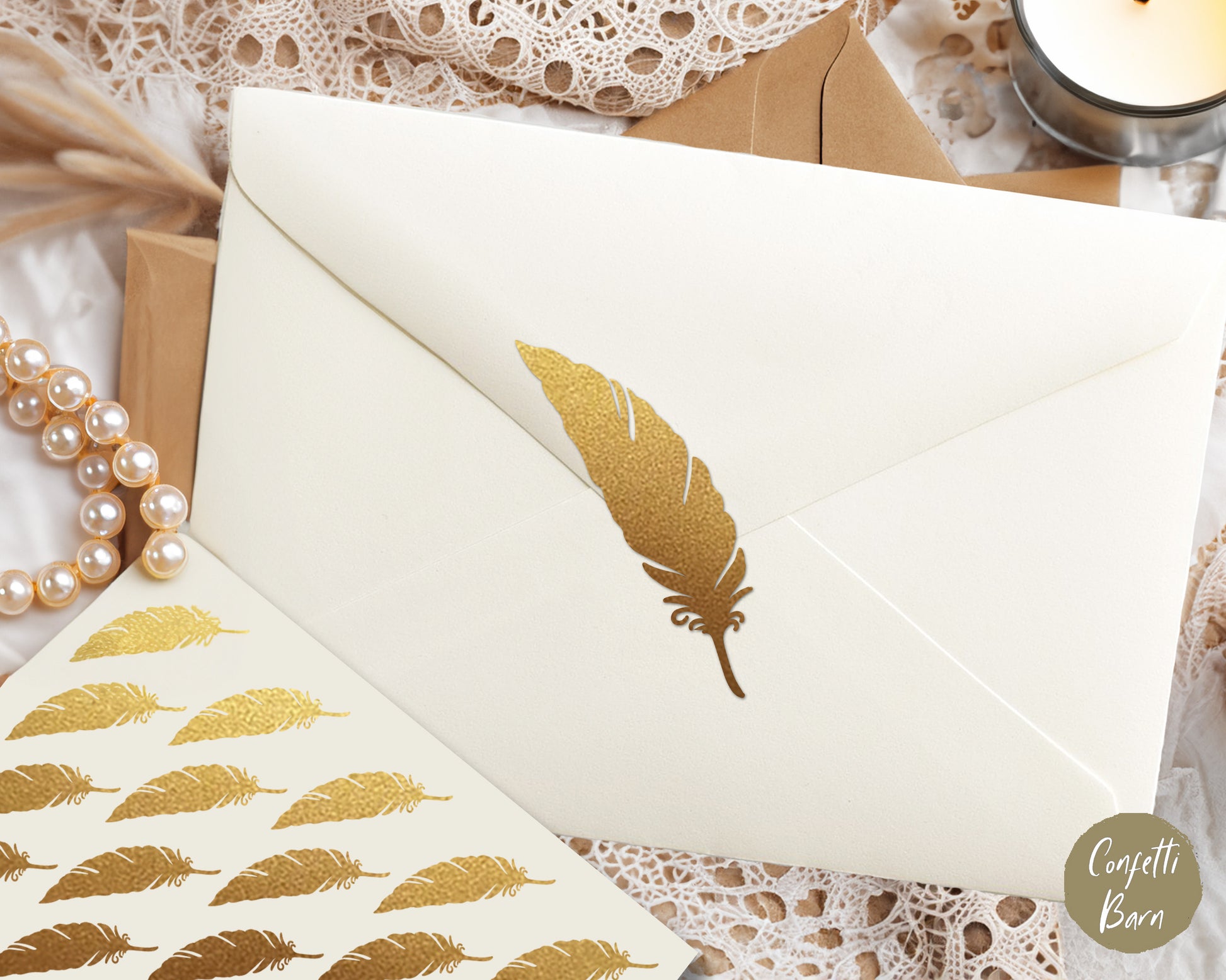 delicately made vintage feather stickers made of vinyl. Can be used to seal envelopes, used on stationary or adhered to most dry, flat surfaces