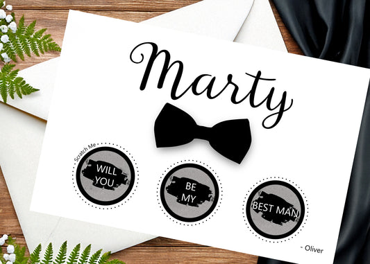 Groom's Scratch and Reveal Card for Best Man Proposal