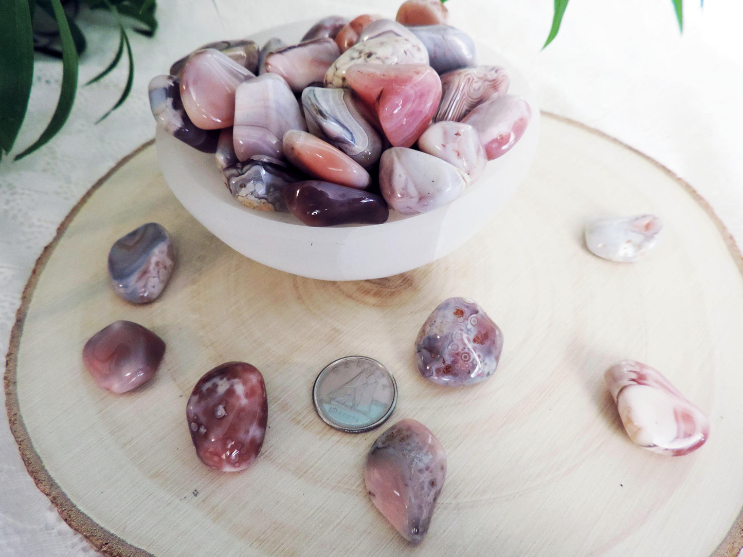 Pink Botswana Tumbled Crystals
