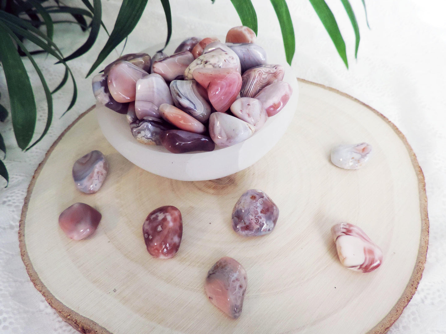Pink Botswana Tumbled Crystals