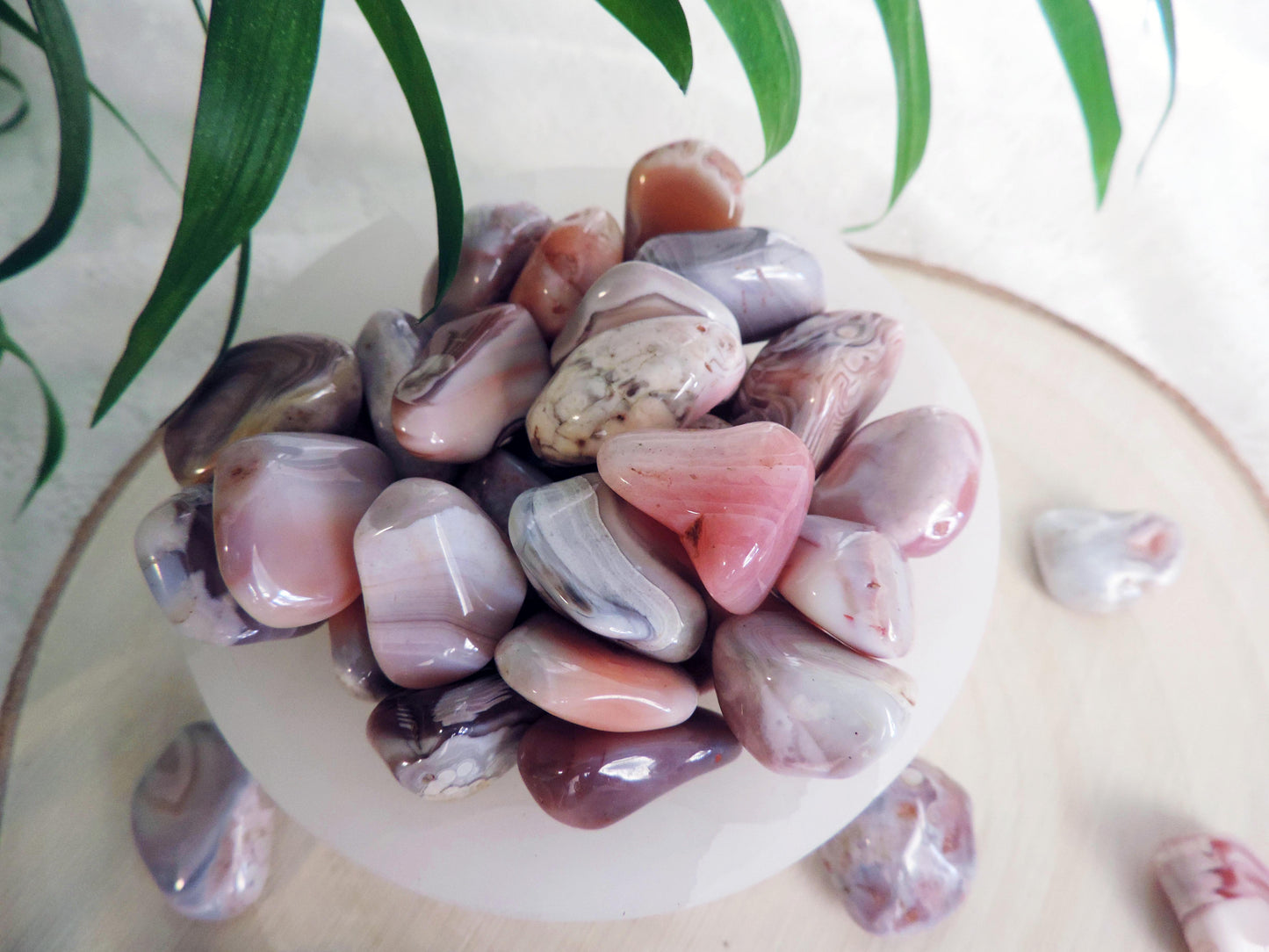 Pink Botswana Tumbled Crystals